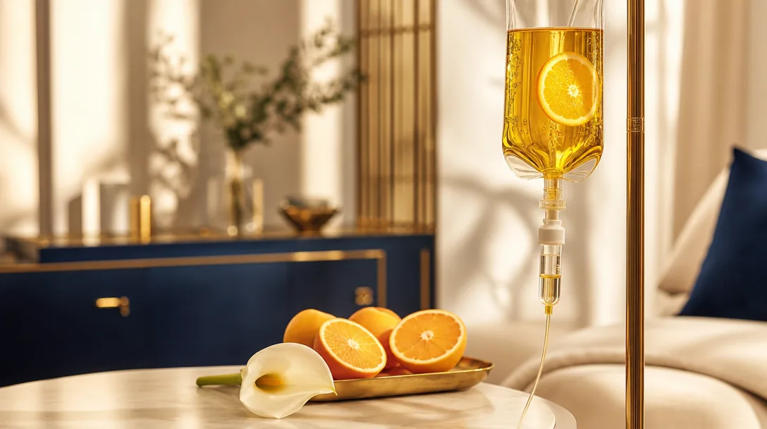 A bright vitamin and antioxidant infusion suite at Oshun in Kingston, Jamaica