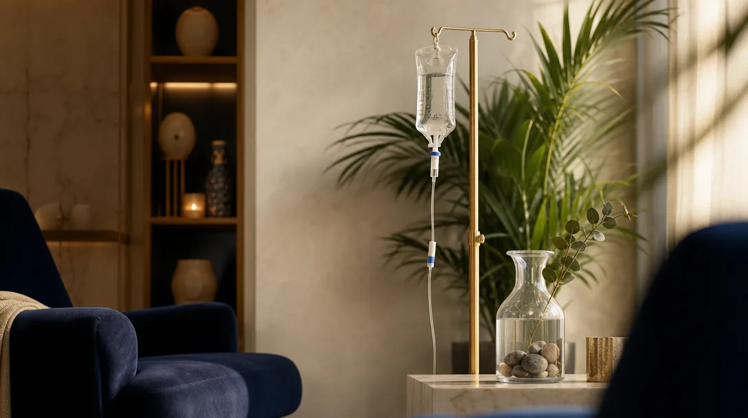 A tranquil mineral infusion lounge at Oshun in Kingston, Jamaica